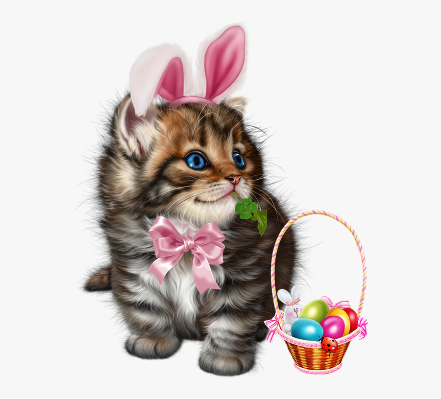 Clip Art Easter Cats, Transparent Clipart