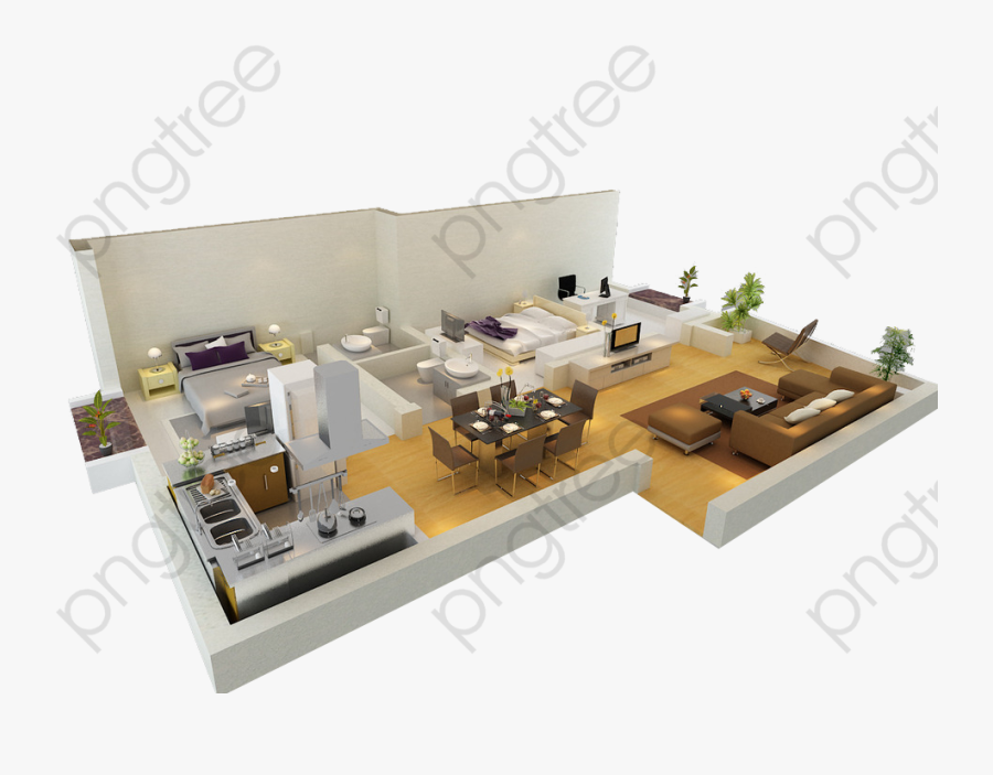 3d Floor Plan Clipart - Interior 3d Design Png, Transparent Clipart