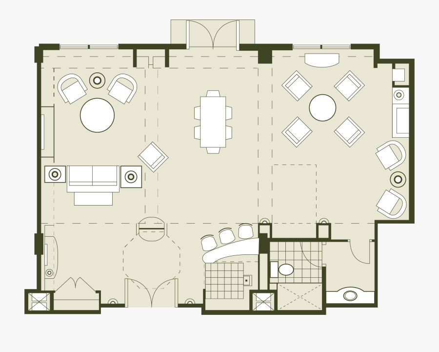 Luxury Orlando Meeting Convention Hotel Hospitality - Hospitality Suite Room Floor Plan, Transparent Clipart