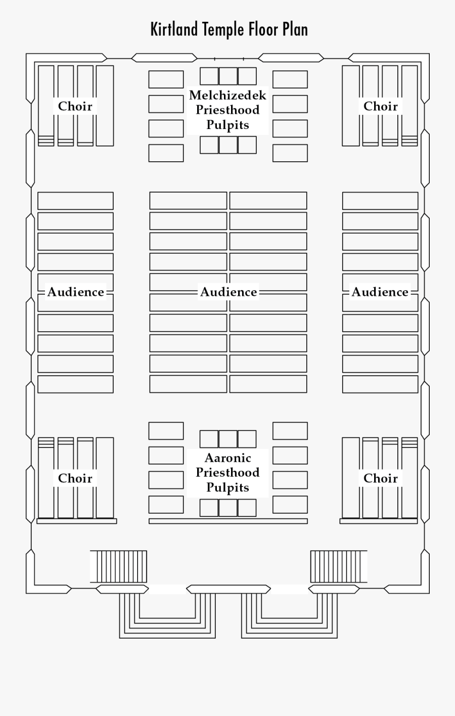 An Outline Of The Main Floor Of The Kirtland Temple - Kirtland Ohio Temple Floorplan, Transparent Clipart