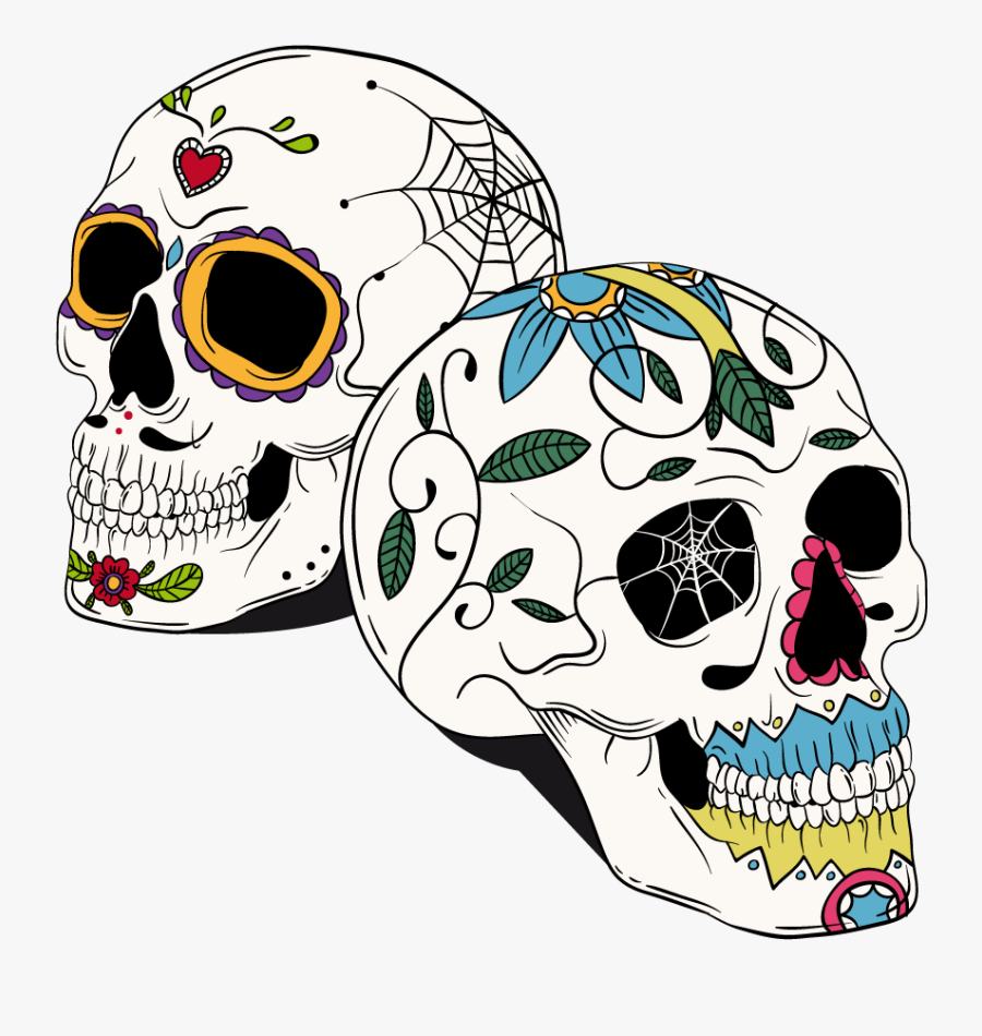 Tattoo Skull La Calavera Catrina Vector Human Clipart - Tattoo Design Calavera Catrina, Transparent Clipart