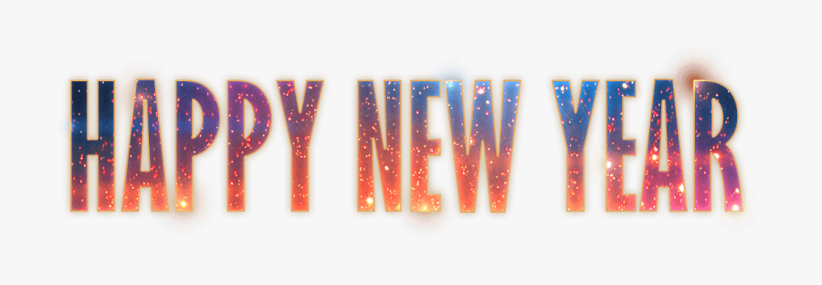 Happy New Year Fireworks Text - Orange, Transparent Clipart