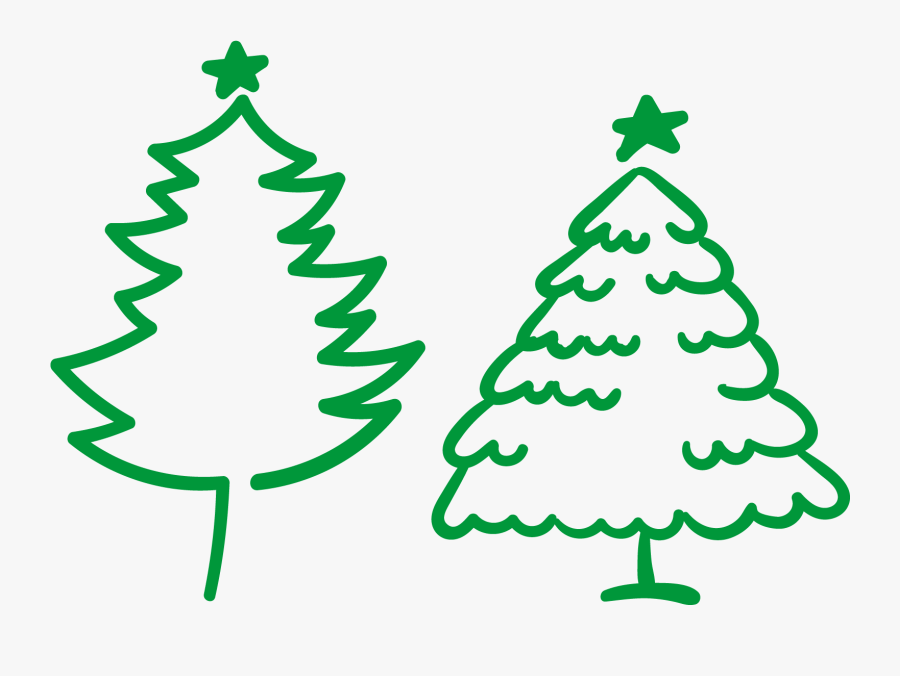 Christmas Tree Illustration - Christmas Tree Outline Png Vector, Transparent Clipart
