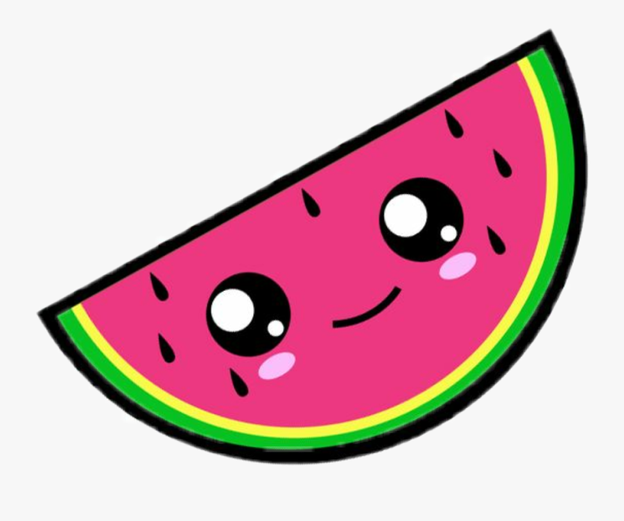 #kawaii #melon #melone #love - Cute Watermelon, Transparent Clipart