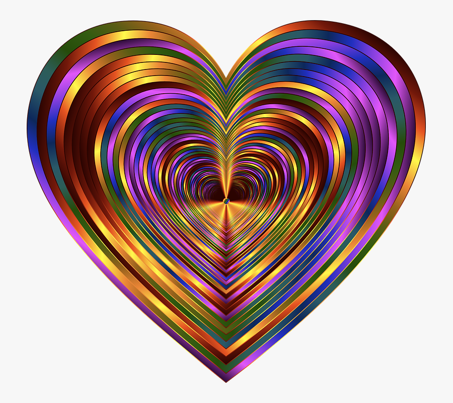 Colorful, Prismatic, Chromatic, Rainbow, Psychedelic - Psychedelic Heart Png, Transparent Clipart