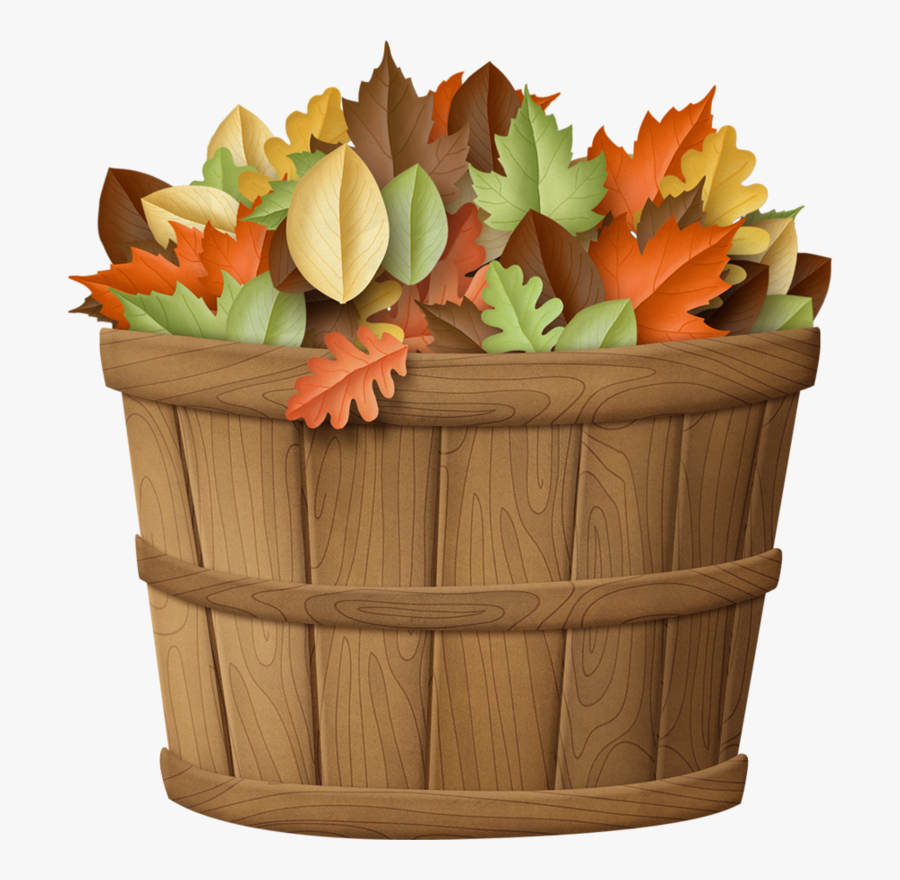 Basket Of Fall Leaves Clip Art, Transparent Clipart