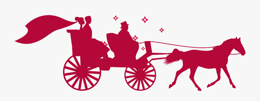 Horses On Wedding Invitation Clipart , Png Download - Wedding Carriage Clipart Red, Transparent Clipart