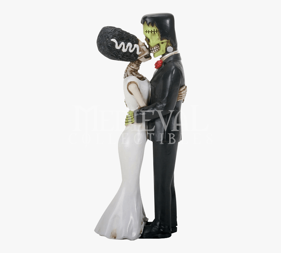 Frankenstein Kissing Bride - Frankenstein And Bride Statue, Transparent Clipart