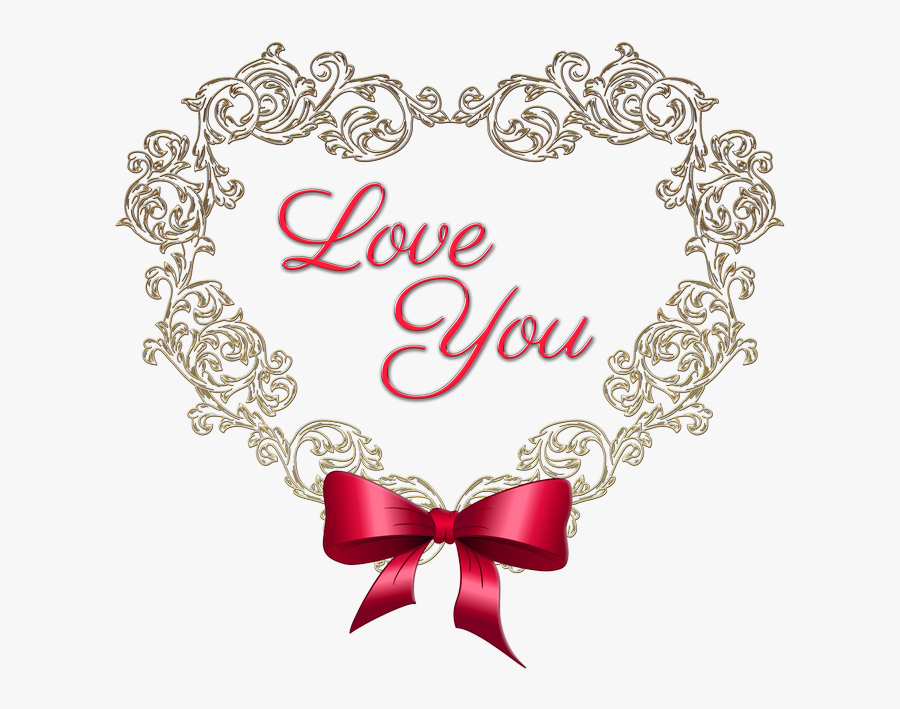 Heart With Red Bow Love You Png Clipart Picture - Love You Mayu, Transparent Clipart