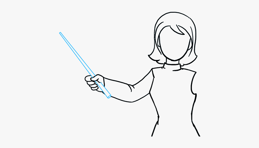 How To Draw A Teacher - Female Teacher Teacher Drawing Easy, Transparent Clipart