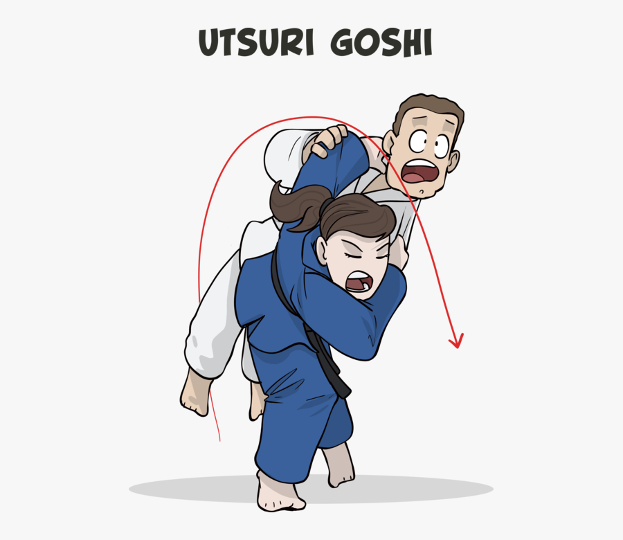 Judo Throw Cartoon, Transparent Clipart