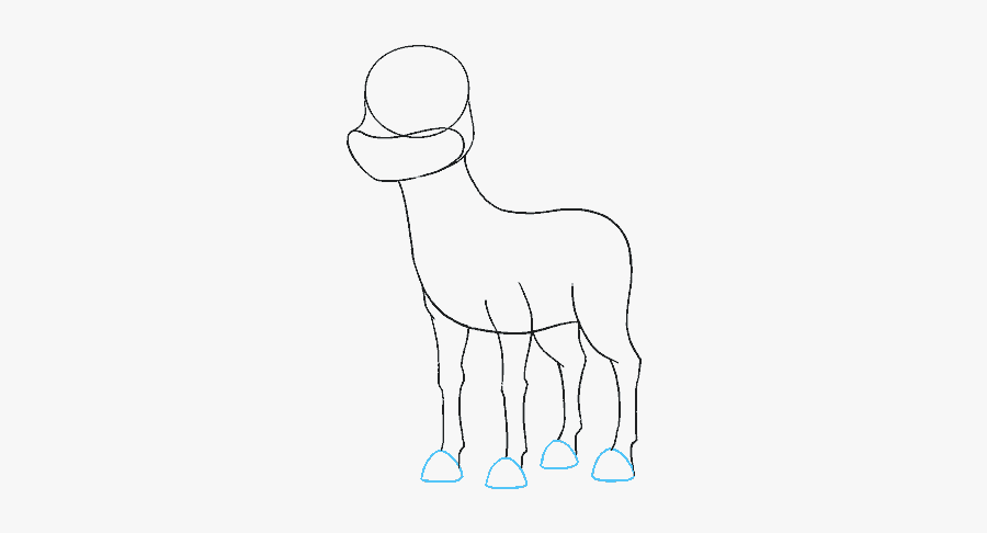 Drawn Llama Reindeer Free - Line Art, Transparent Clipart