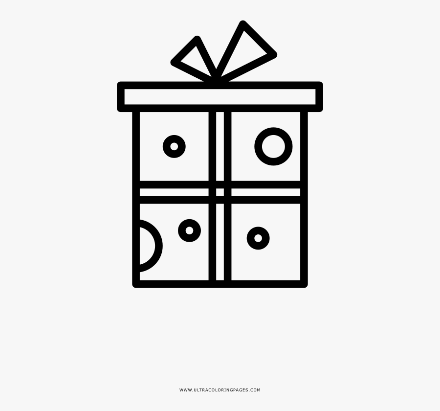 Gift Box Coloring Page - Gift Tag Envelope Icon, Transparent Clipart