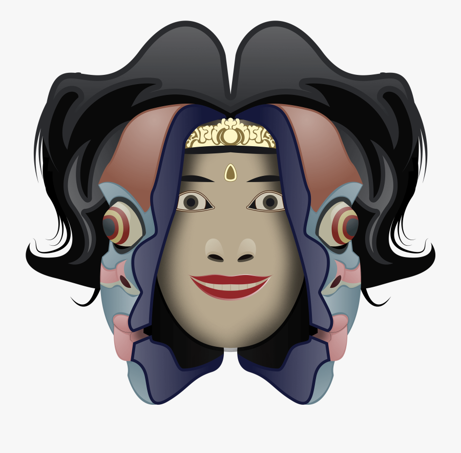 Bali Transformation Mask - Cartoon, Transparent Clipart