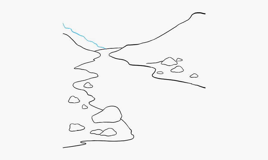 How To Draw River - Outline Picture Of River, Transparent Clipart