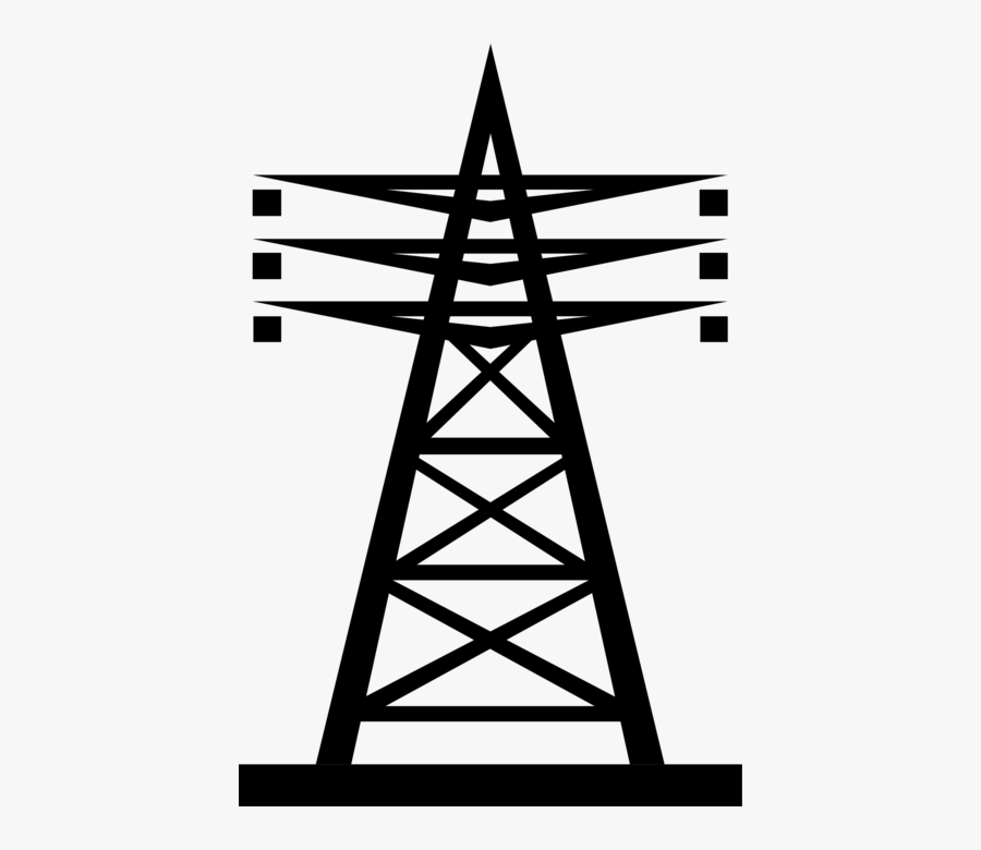 Vector Illustration Of Transmission Towers Carry Electrical - Derrick Png, Transparent Clipart