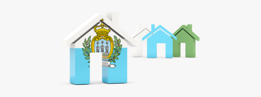 Three Houses With Flag - Coat Of Arms Of San Marino, Transparent Clipart