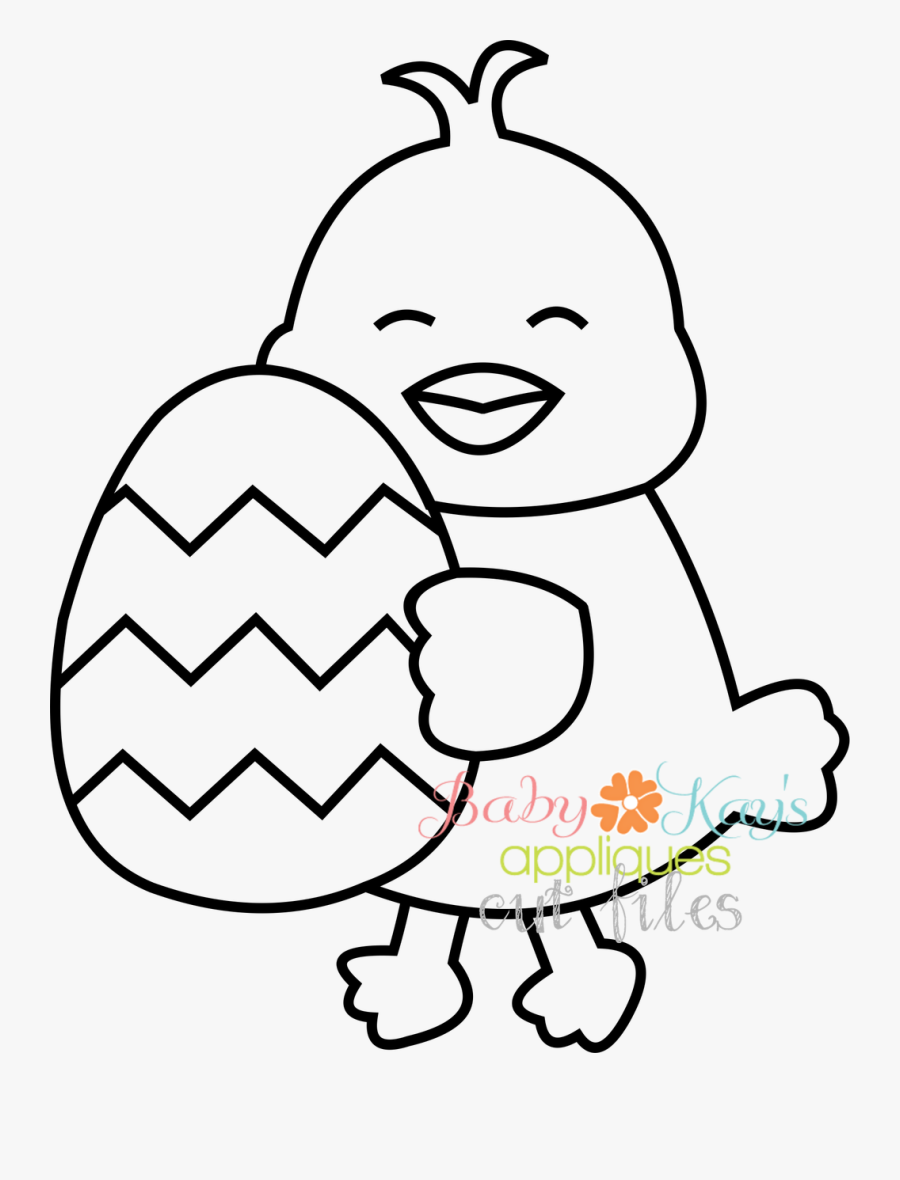 Embroidery Drawing Outline - Chick Outline, Transparent Clipart