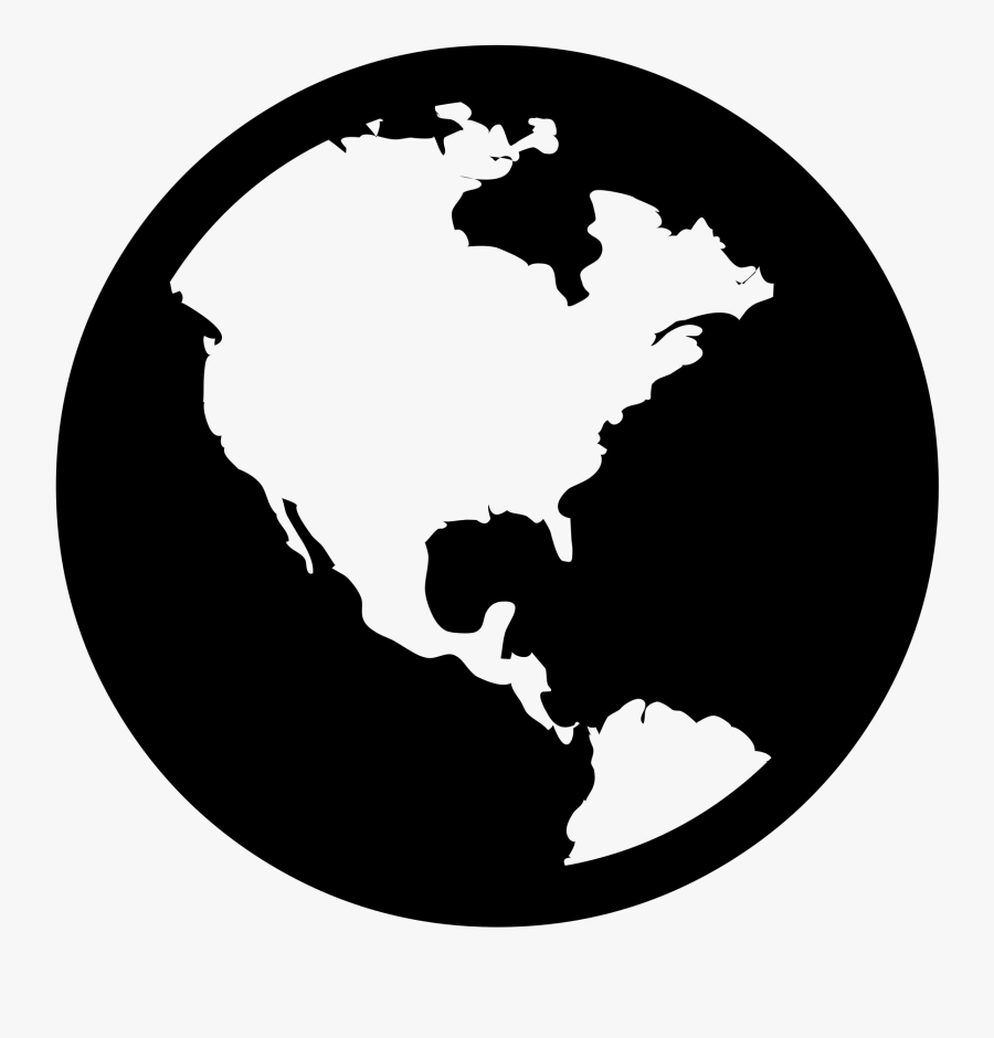 Transparent Globe Clipart Black And White Vector - World Icon Font Awesome, Transparent Clipart