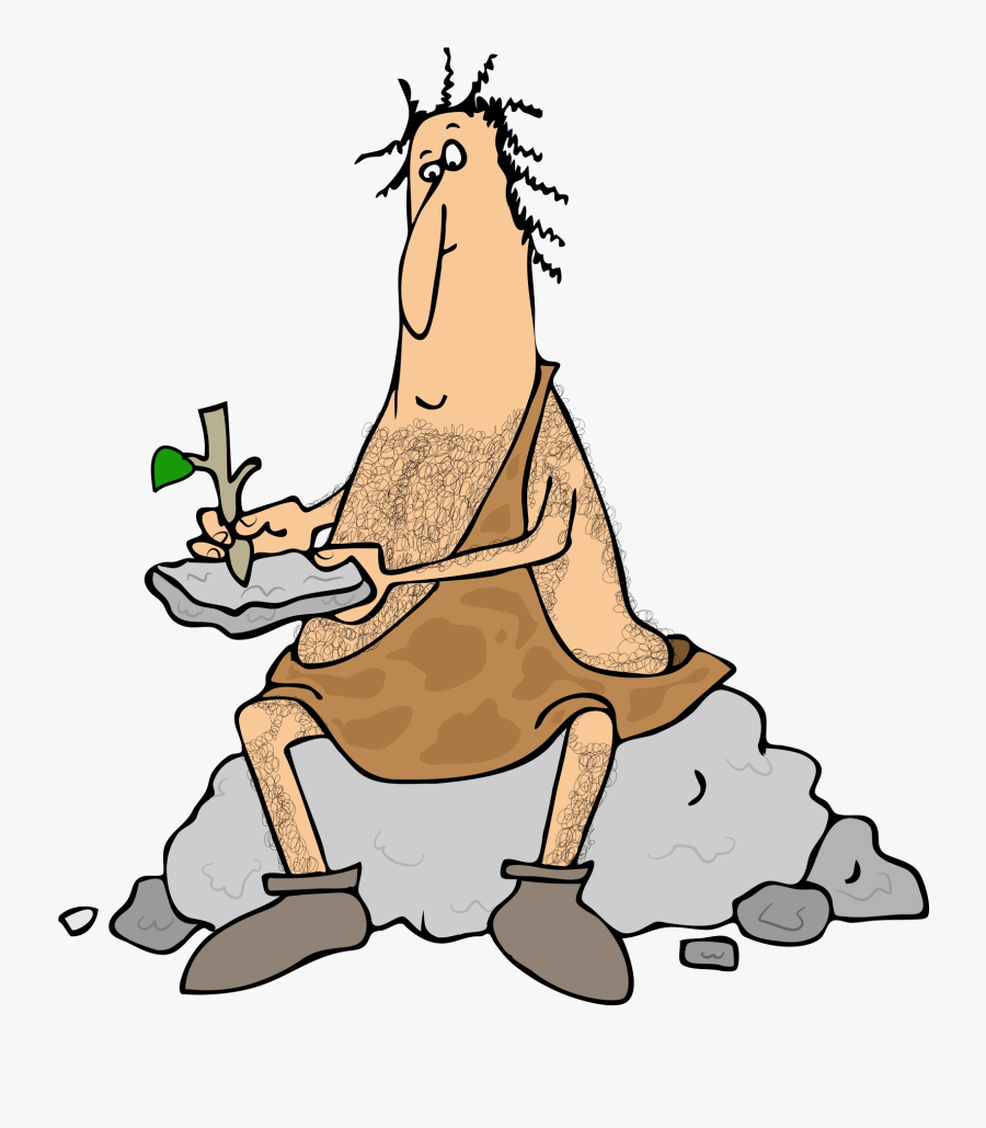 Caveman Writing On Stone Tablet, Transparent Clipart