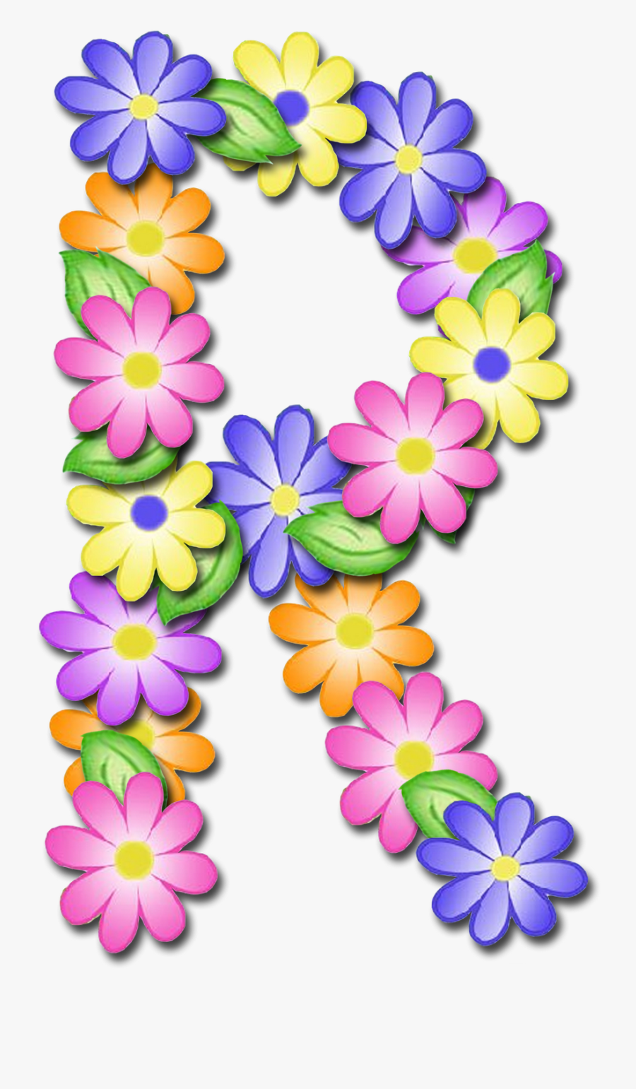 Flower Clipart Alphabet R - Letras De Flores P, Transparent Clipart