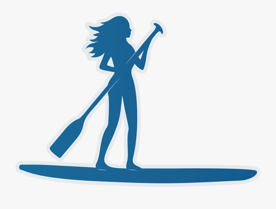 Stand Up Paddle Board Woman Sticker - Stand Up Paddling Clipart, Transparent Clipart