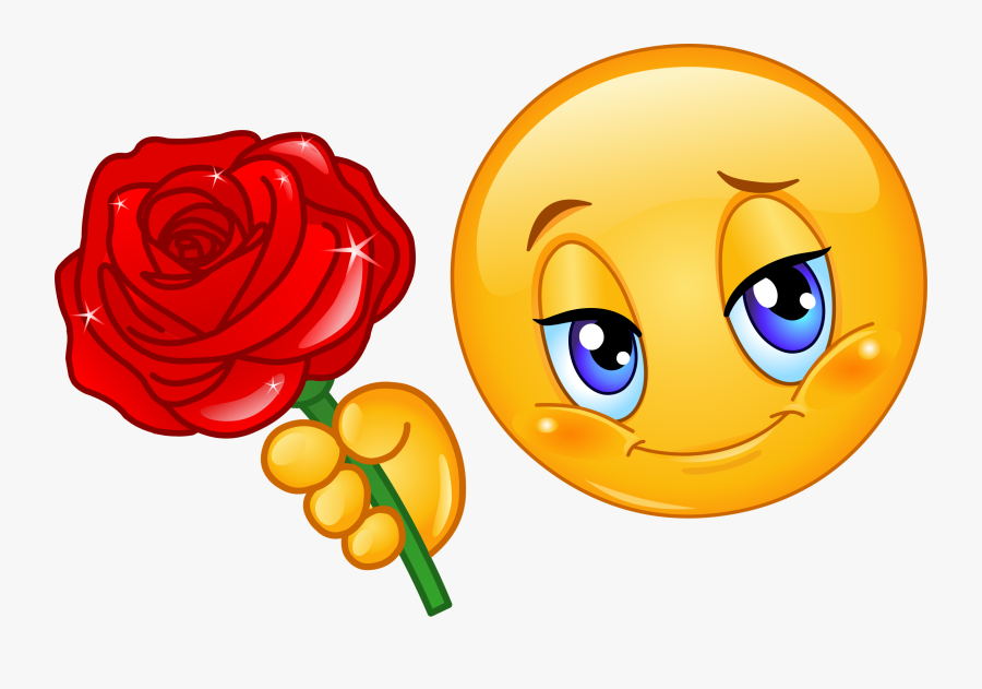 Smiley Rose Transparent Cartoons Emoji With Rose Free Transparent