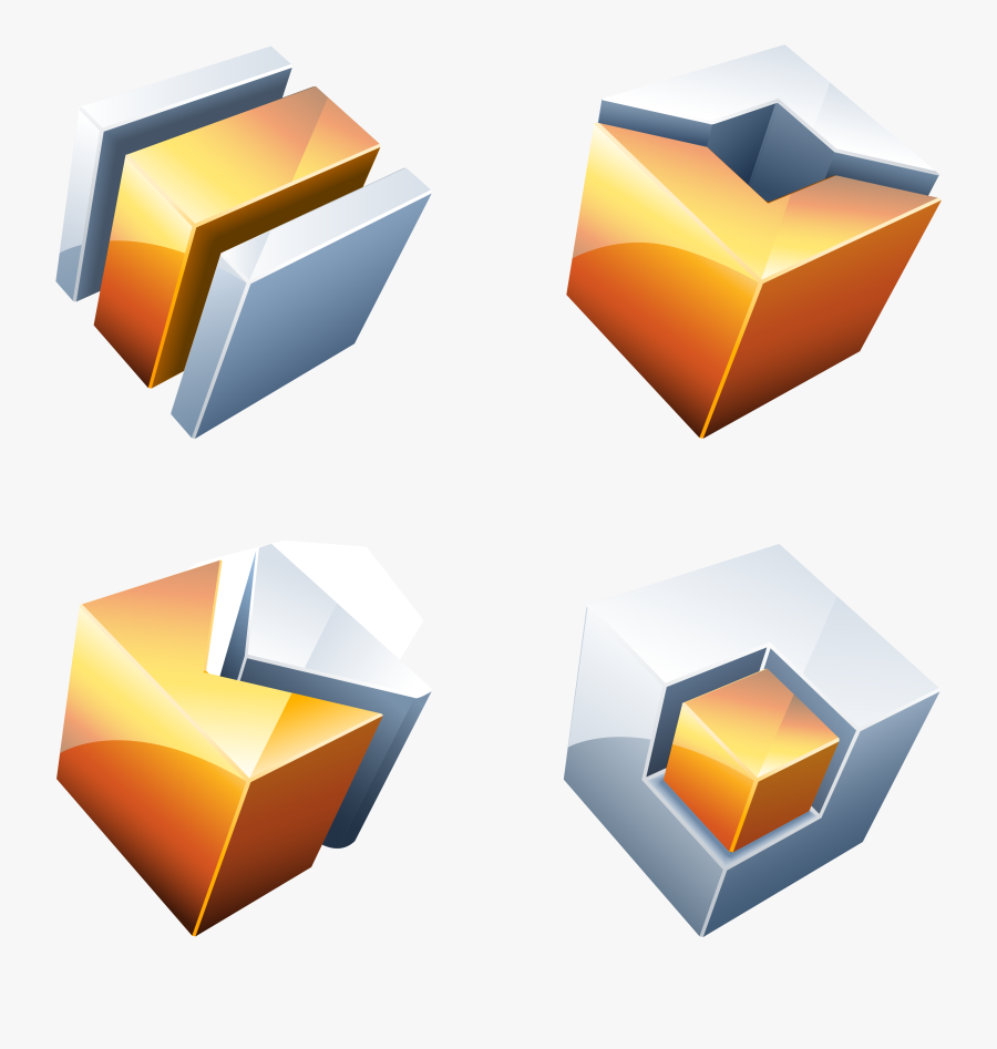 Cubes Vector Geometric - Geometric 3d Shapes Png Vector, Transparent Clipart