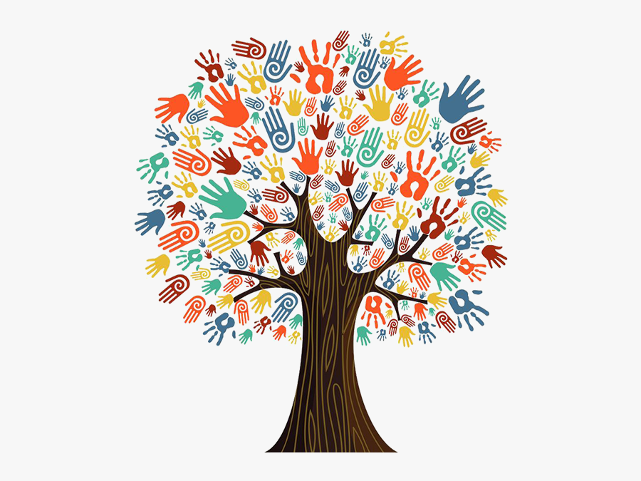 Tree - Tree With Hand Prints, Transparent Clipart