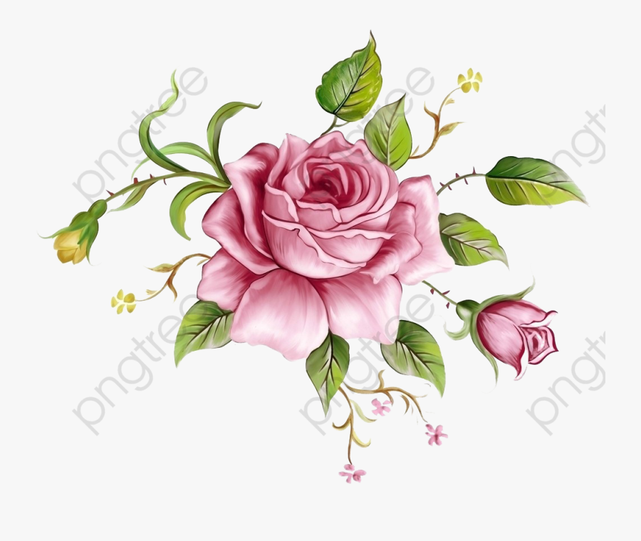 Flowers Background Decoration Png - Blue Rose Pink Background, Transparent Clipart