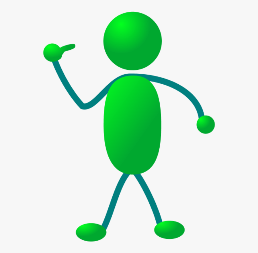 Stickman Pointing Finger To Himself - Stick Figure Pointing At Itself, Transparent Clipart