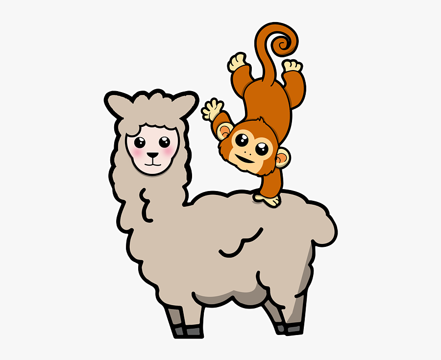 Llama And Monkey, Transparent Clipart