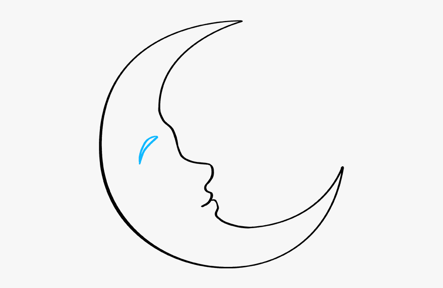 How To Draw Crescent Moon - Line Art, Transparent Clipart