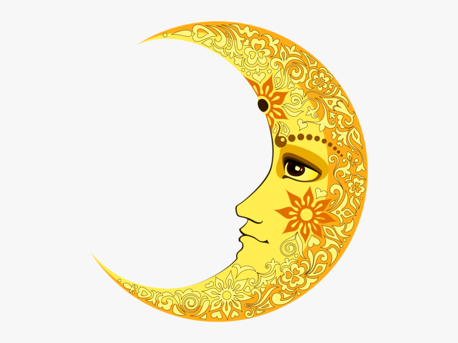 Moon With Face Png, Transparent Clipart