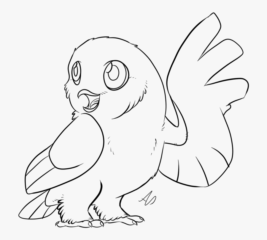 Owl Outline 2 By Albino-penguin - Line Art, Transparent Clipart