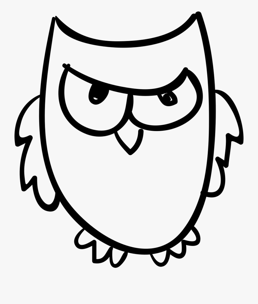 Owl Outline - Icon, Transparent Clipart