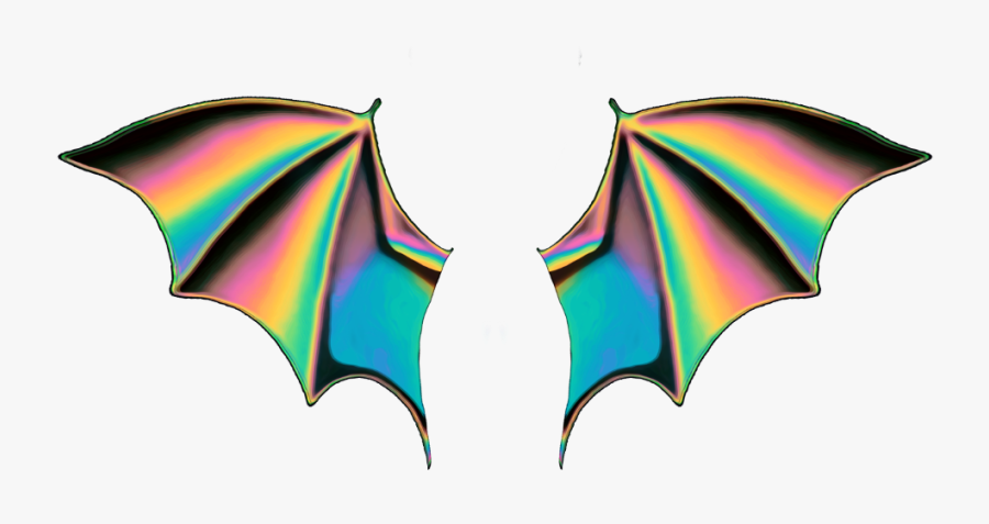 #holo #holographic #wings #emoji #freetoedit - Bat Wings Emoji, Transparent Clipart