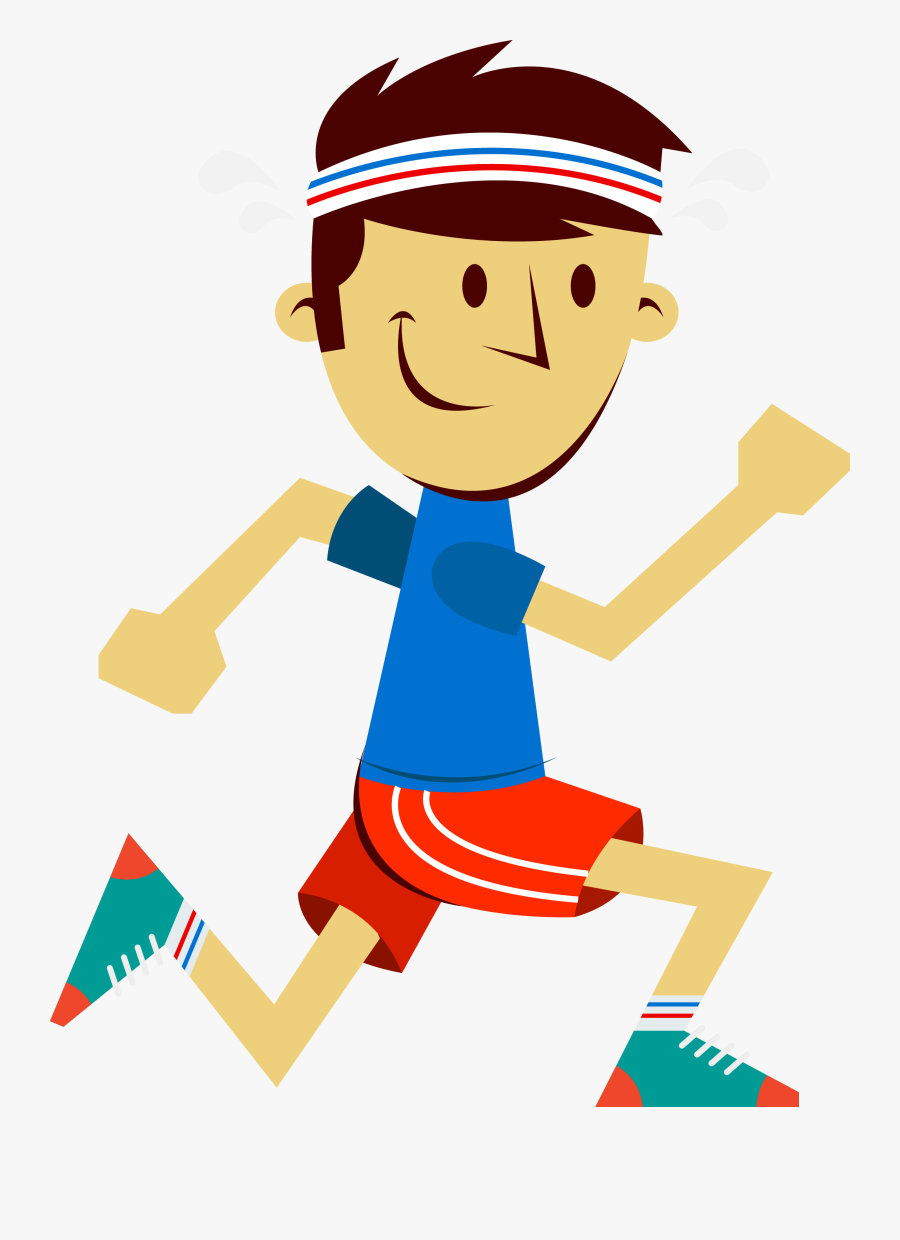 Sport The Little Boy In Transprent Png Clipart , Png - Cartoon Man Running Png, Transparent Clipart