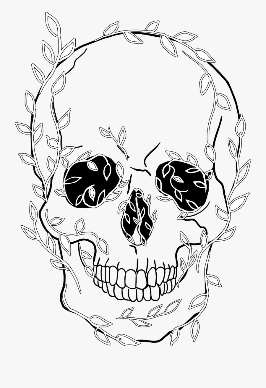 Skull Leaves Rock Free Picture - Human Skull Symbolism, Transparent Clipart