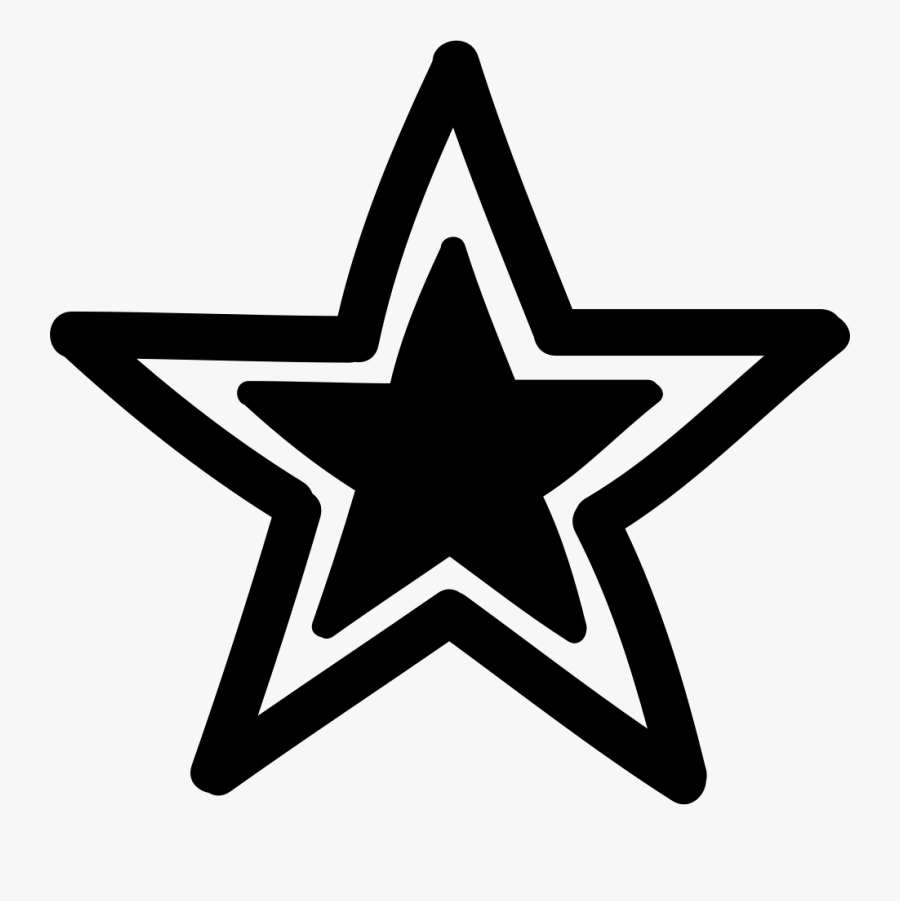 Star Outline With Black Smaller Star Inside - Logo Dallas Cowboys Gif, Transparent Clipart