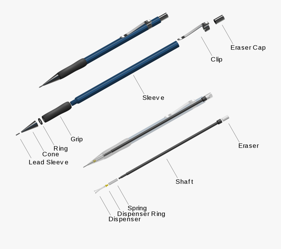 Mechanical Pencil Inside, Transparent Clipart