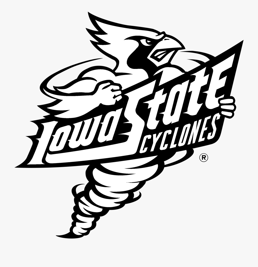 Iowa State Cyclones Logo Black And White - Iowa State Cyclones Black And White, Transparent Clipart