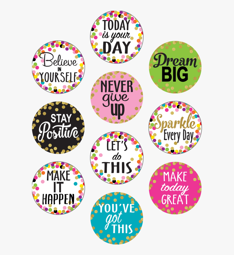 Confetti Positive Sayings, Transparent Clipart