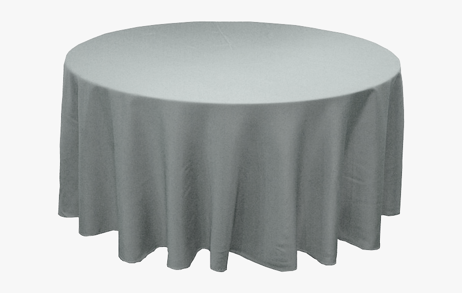 Clip Art Cloth Grey Rental Product - Round Table With Grey Tablecloth, Transparent Clipart