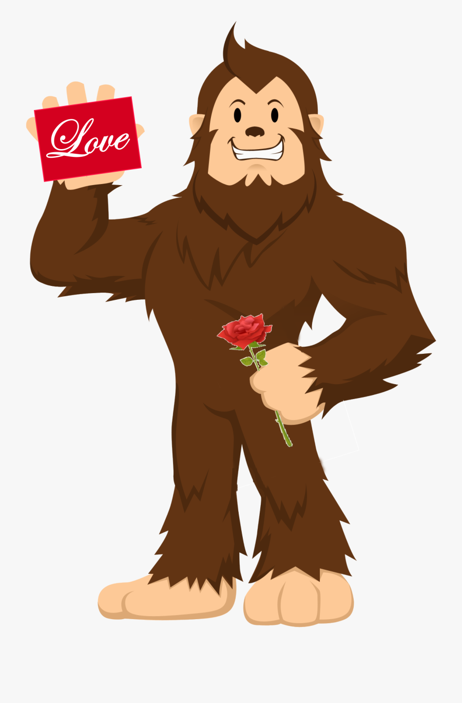 Valentines4 - Sasquatch Happy Valentines Day, Transparent Clipart