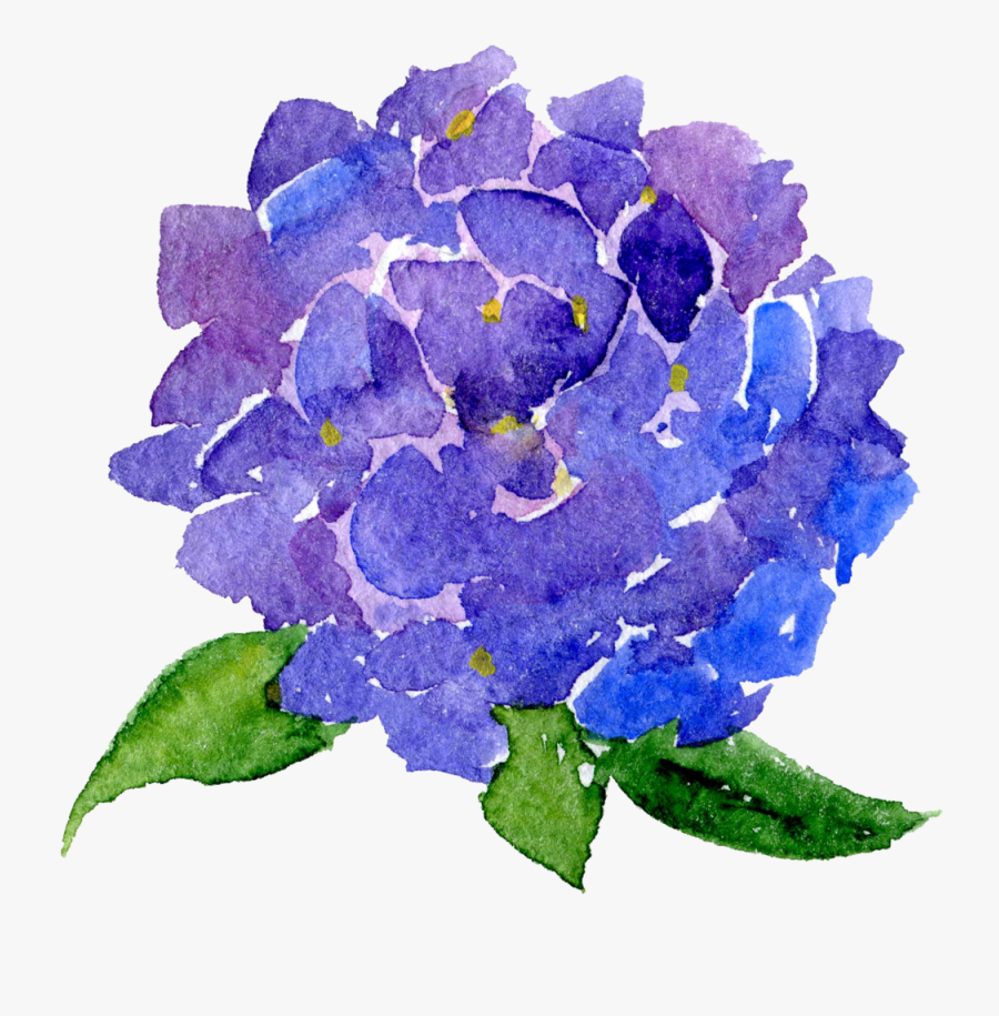 Transparent Background Watercolor Flowers Clip Art - Purple Watercolor Flower Clip Art, Transparent Clipart