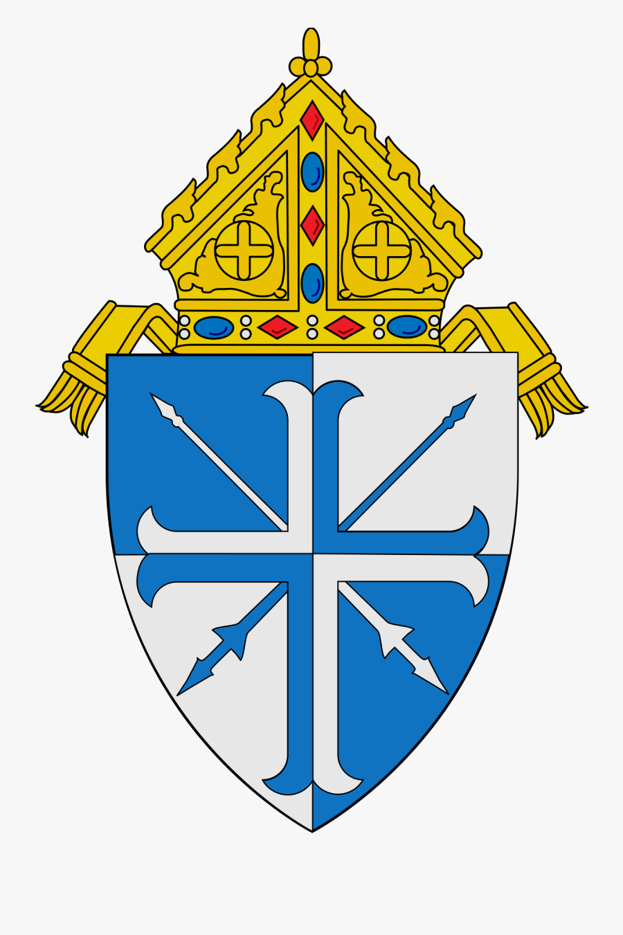 Cross Clip Roman Catholic - Diocese Of Madison Coat Of Arms, Transparent Clipart