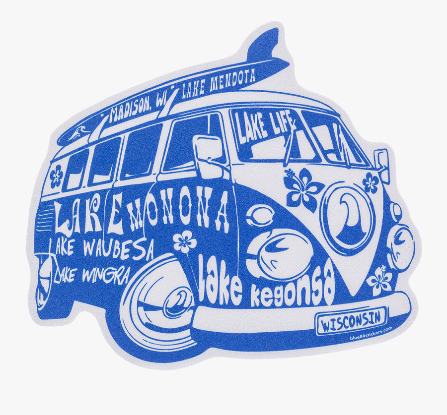 Cover Image For Blue 84 Vw Surf Bus Decal - Compact Van, Transparent Clipart