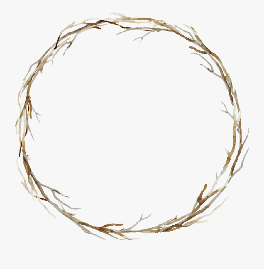 #branches #twigs #sticks #frame #border #wreath #background - Transparent Background Wreath Frame Png, Transparent Clipart