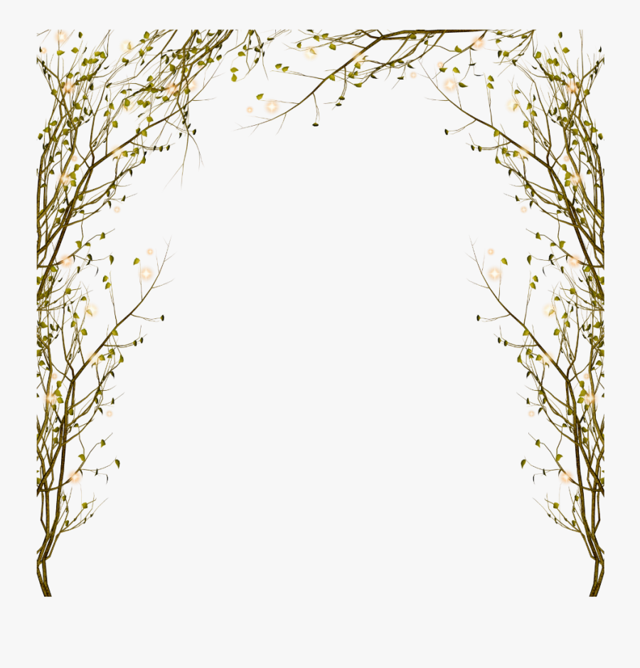 #sticker #frame #border #trees #branches #freetoedit - Tree Branch Border Png, Transparent Clipart